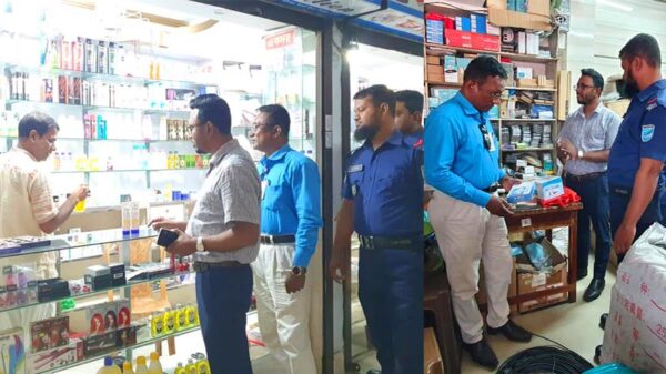 কসমেটিকস-ইলেকট্রিক পণ্যের দোকানে জরিমানা