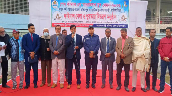 যুব গেমস ফুটবল ইভেন্টে গ্রুপ চ্যাম্পিয়ন ফরিদপুর সদর উপজেলা দল