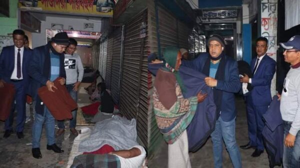 গভীরে রাতে কম্বল নিয়ে ছিন্নমূলদের দ্বারে দ্বারে এসপি শাহজাহান