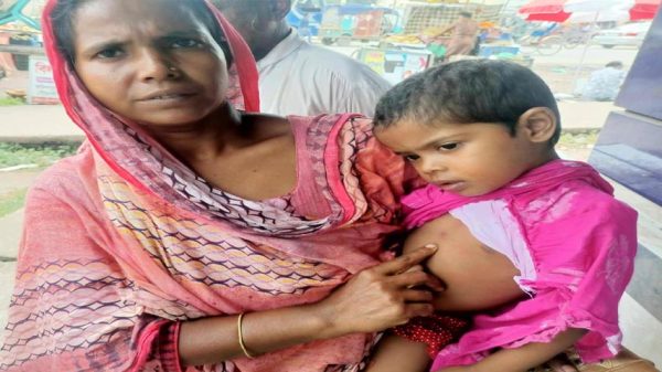 জমি সংক্রান্ত বিরোধের জের ধরে কোলের শিশুসহ মাকে নির্যাতন