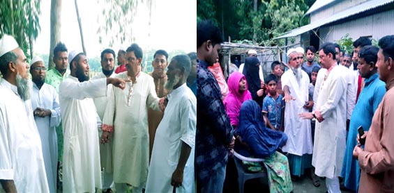 সালথায় সংঘর্ষে প্রাণ হারানো যুবকের পরিবারের পাশে লাবু চৌধুরী