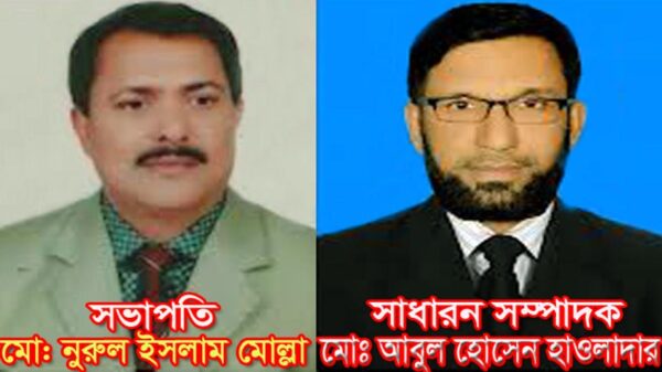 শরীয়তুল্লাহ বাজার নির্বাচন সম্পন্ন  “সভাপতি : নুরুল ইসলাম, সম্পাদক : আবুল হোসেন”
