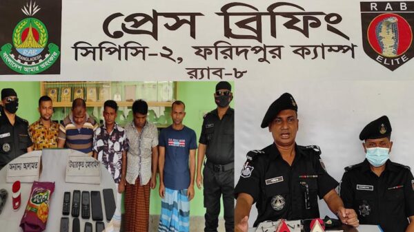 র‌্যাব এর হাতে অজ্ঞান পার্টির পাঁচজন সদস্য
