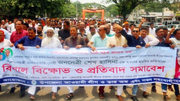 মধুখালীতে আওয়ামীলীগের বিক্ষোভ