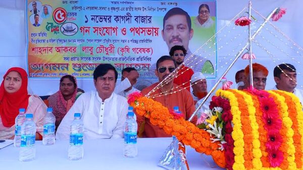 সালথা'র মাঝারদিয়ায় লাবু চৌধুরীর নির্বাচনী সভা অনুষ্টিত