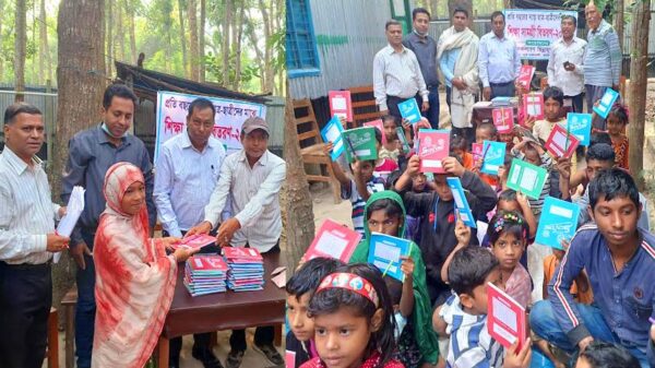 সমাজকল্যাণ ছিন্নমূল সংস্থার শিক্ষাসামগ্রী বিতরণ