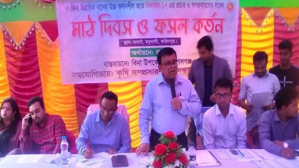 মধুখালীতে ‘বিনাধান-১৭’ জাতের উপর মাঠ দিবস