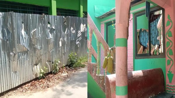 সালথায় দফায় দফায় সংঘর্ষের ঘটনায় বাড়িঘর ভাঙচুর