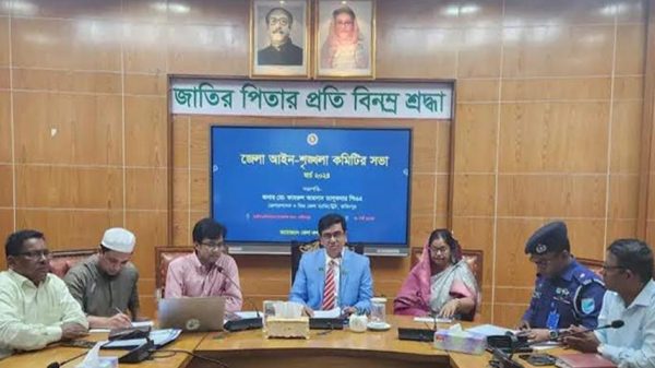 ফরিদপুর জেলার মাসিক আইন-শৃঙ্খলা কমিটির সভা অনুষ্ঠিত